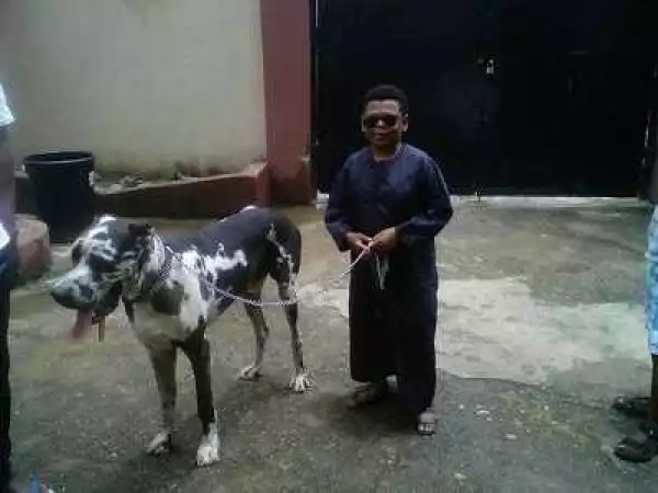 Popular Nollywood Star, Osita Iheme (Pawpaw) Breaks The Internet With His Huge Dog Which Is Almost His Height - Photos